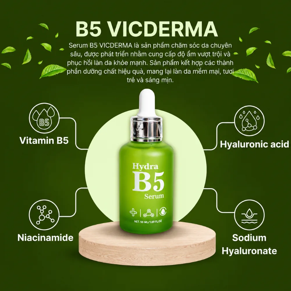 B5 Vic Derma Serum dưỡng ẩm, phục hồi da 50ml