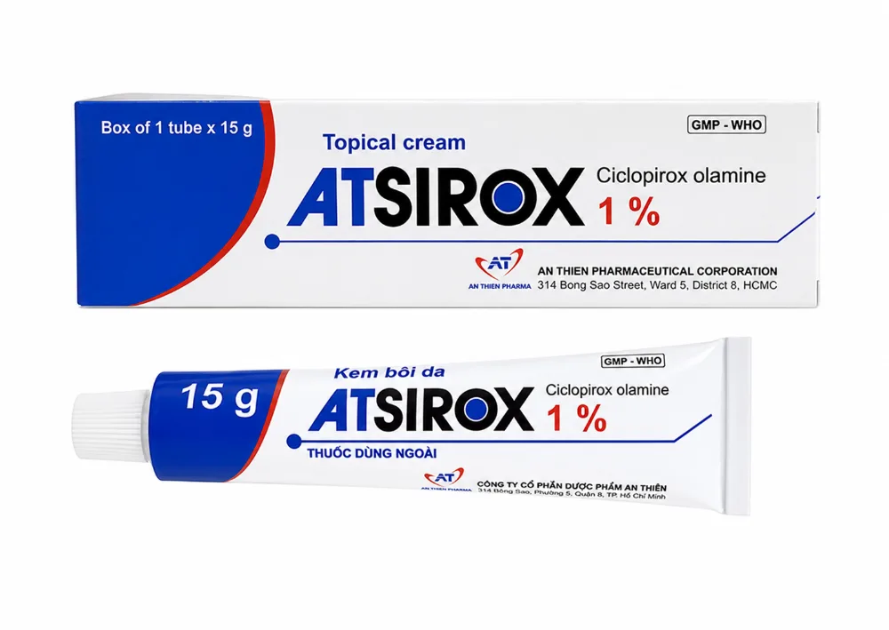 Atsirox 1% Kem bôi da điều trị các bệnh nhiễm nấm Tube 15g