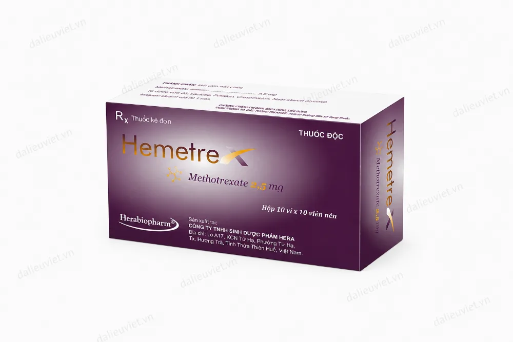 Hemetrex (Methotrexate) 2.5mg Hộp 100 viên