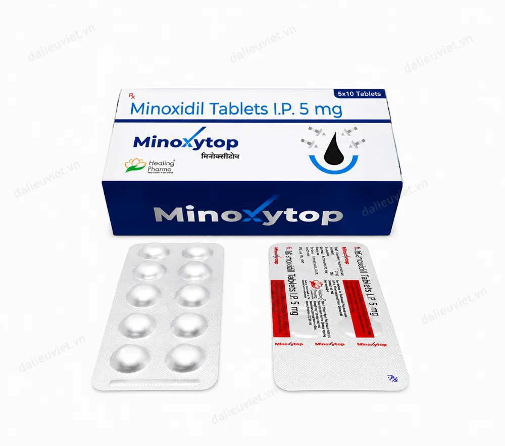 Thuốc uống mọc tóc Minoxytop thành phần Minoxidil 5mg Hộp 50 viên