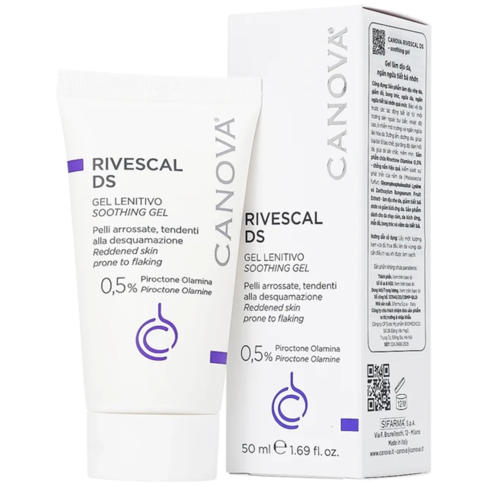 Canova Rivescal DS Soothing Gel - gel bôi dịu da, ngăn ngừa tiết nhờn,giảm đỏ da
