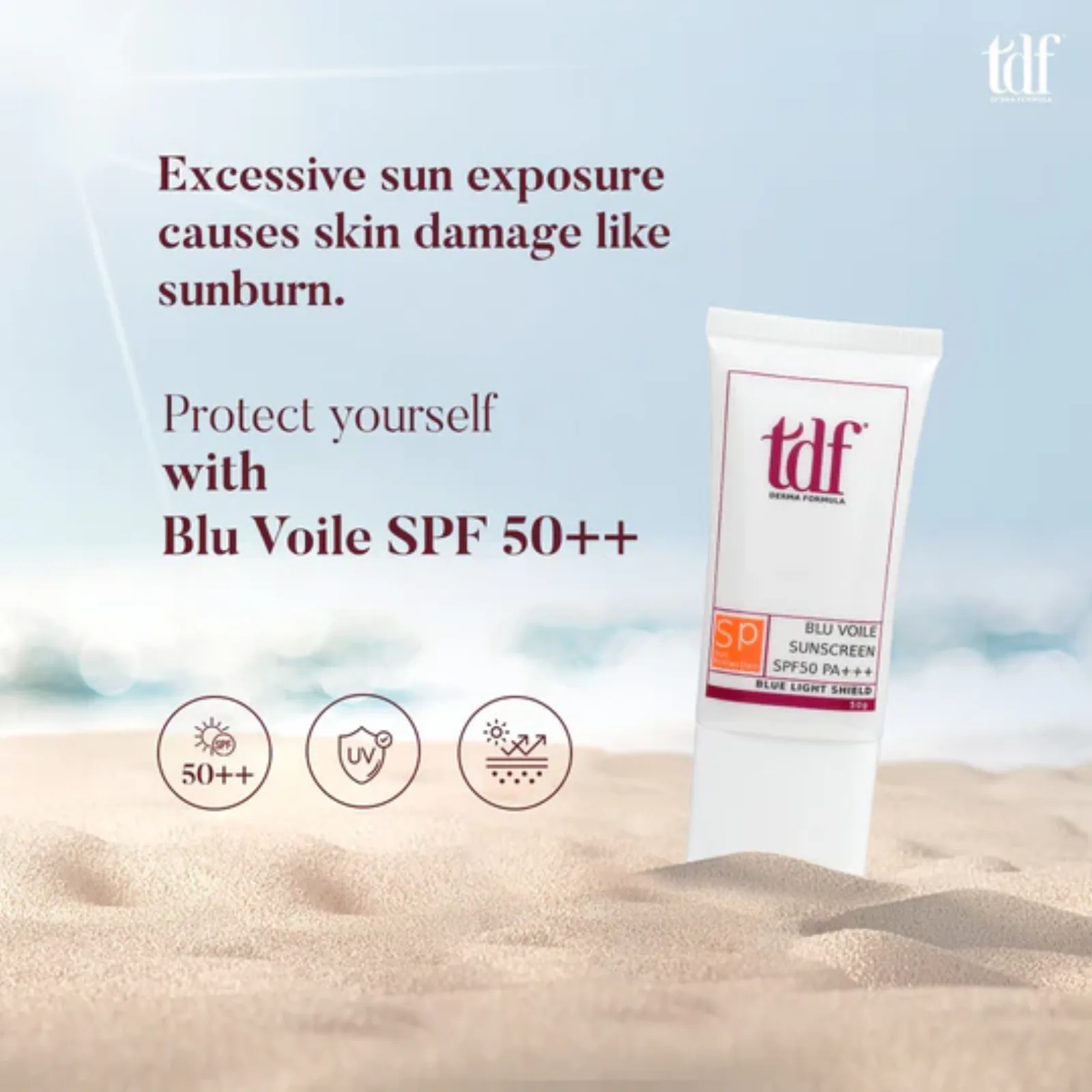 KEM CHỐNG NẮNG TDF BLU VOILE SUNSCREEN SPF50 PA+++