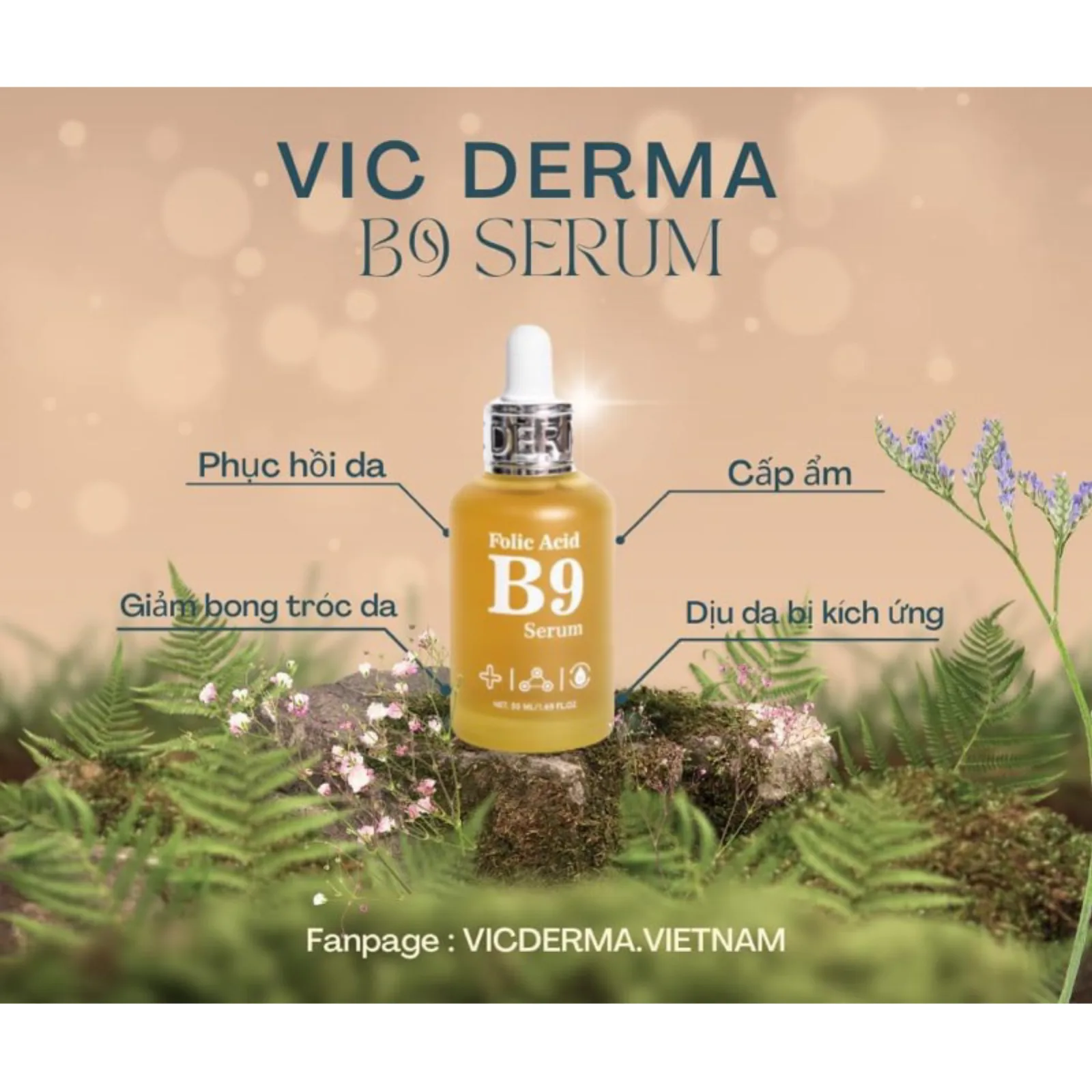 Serum B9 Vic Derma Phục Hồi, Làm Dịu Da, Chống Kích Ứng 50ml
