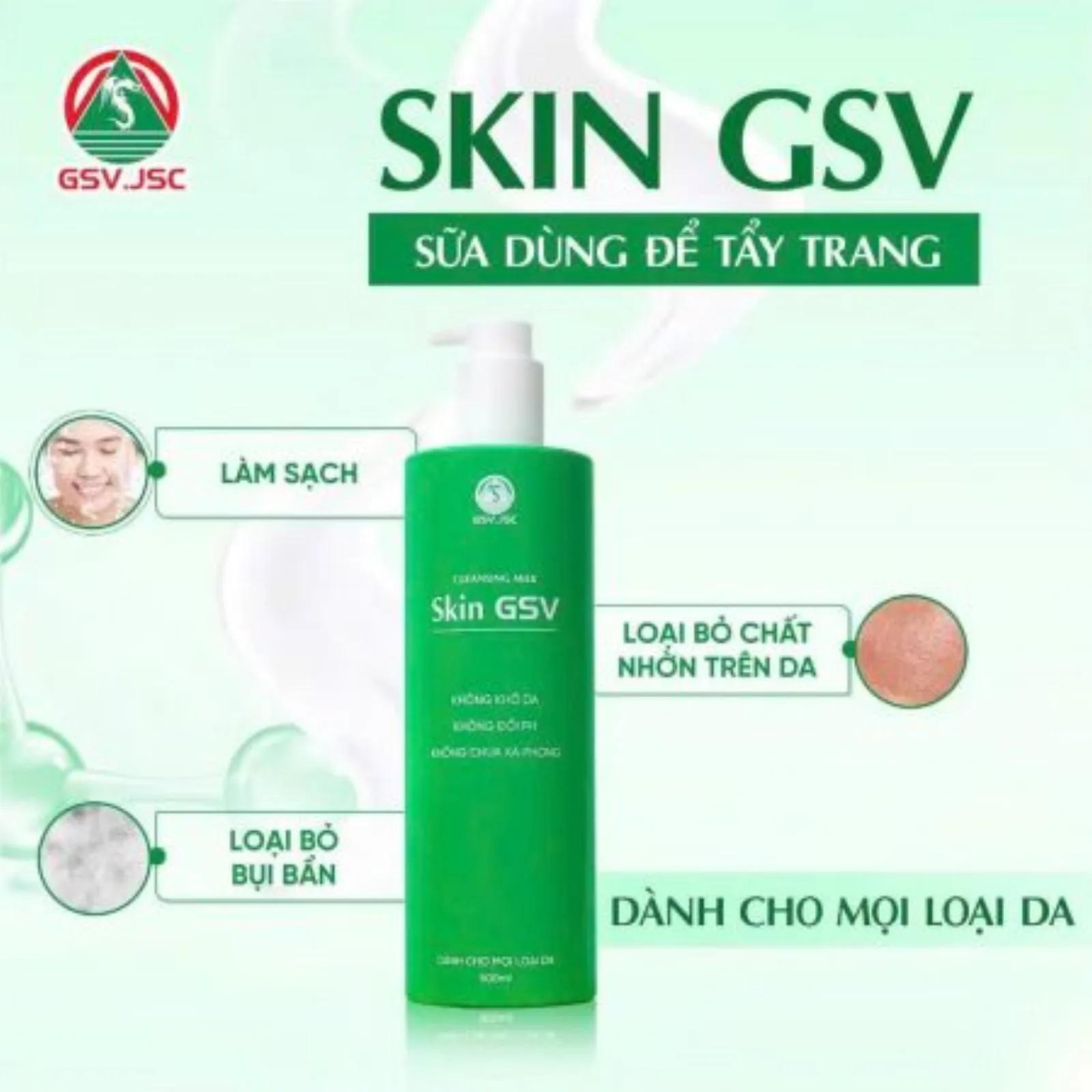 Skin GSV 500ml - Sửa tắm, sữa rửa mặt dành cho mọi loại da