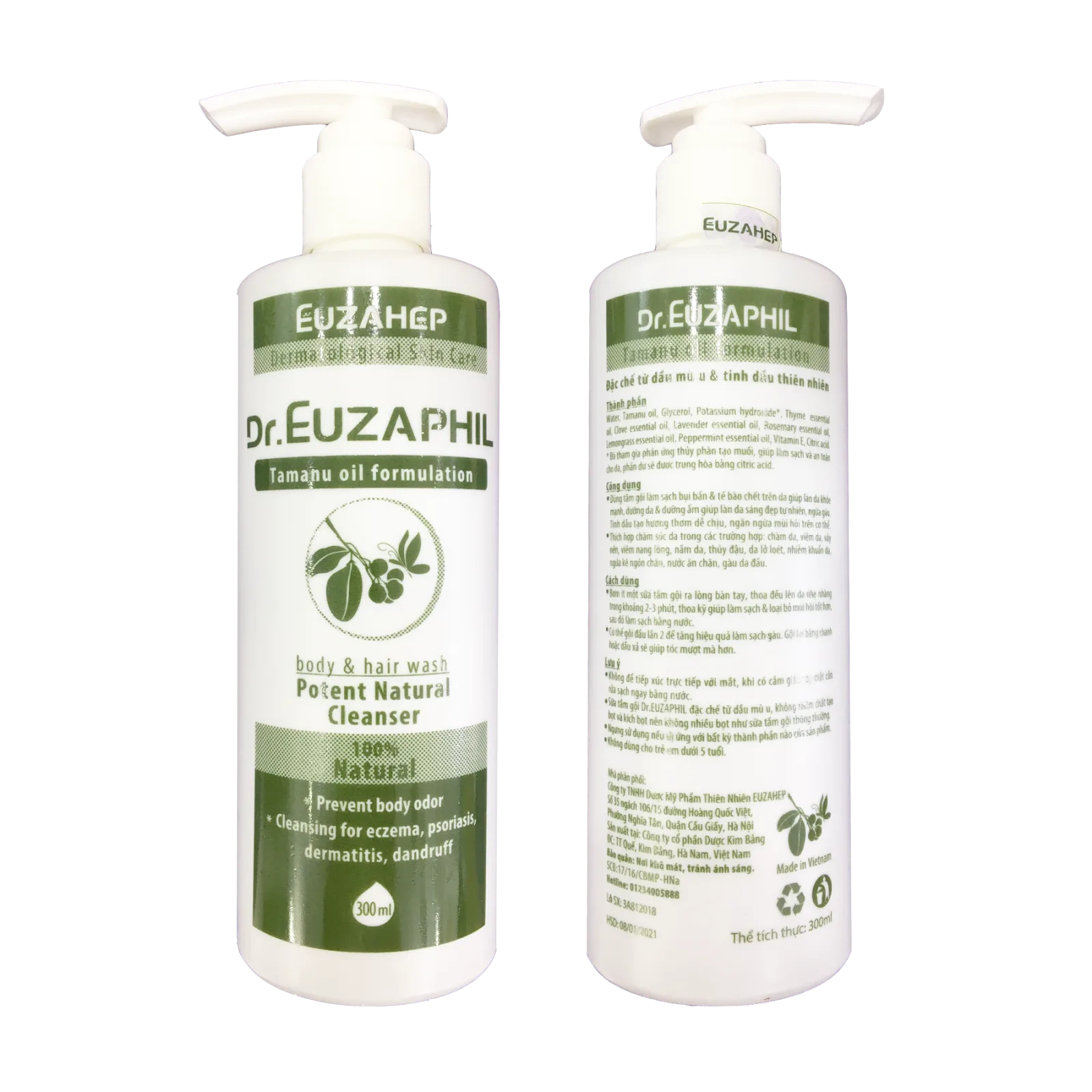 Sữa tắm gội Dr.Euzaphil Potent natural cleanser (Trẻ em trên 5 tuổi và người lớn)