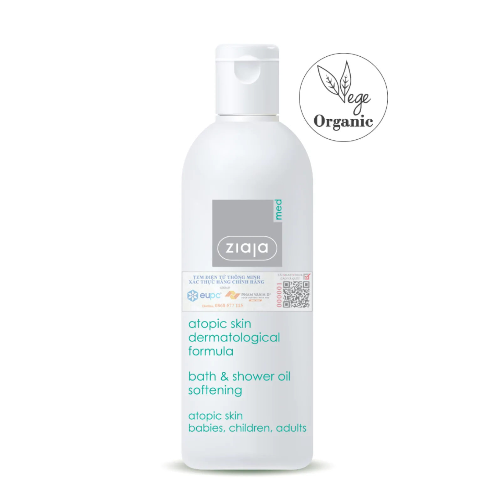 Ziaja Med Atopic Skin Dermatological Formula Bath & Shower Oil Softening 270ml - Dầu tắm mềm mịn da