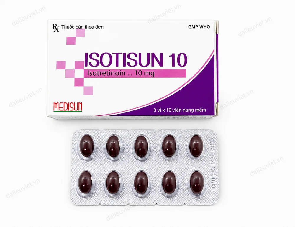 Thuốc Isotisun 10 Medisun điều trị các dạng mụn trứng cá nặng